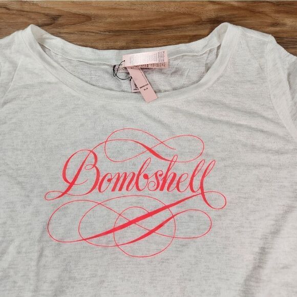 🔸️NWT Victoria's Secret Cream "Bombshell" Burnout Long Sleeve Sweater XLarge - Picture 8 of 12